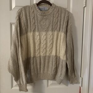 Gaeltarra Irish Linen Collection Neutral Tone Sweater Size XL 44 Made In Ireland